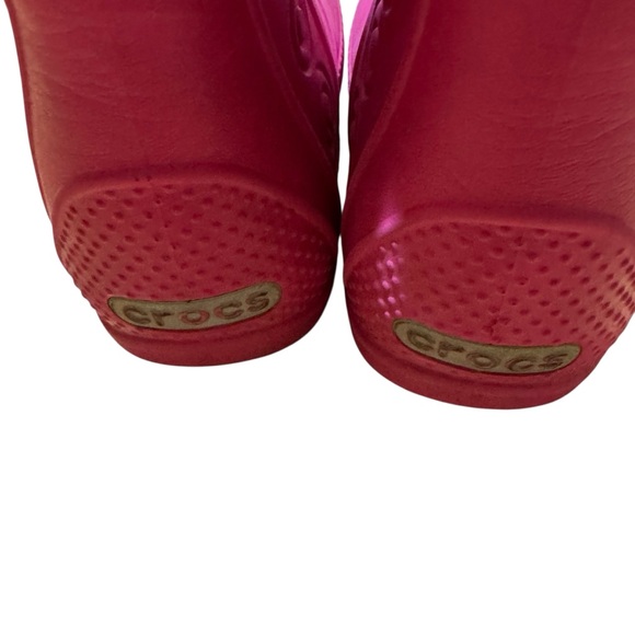 Crocs Pink Handle It Rain Boots Pull on Baby Girl Size 6C - Picture 6 of 9
